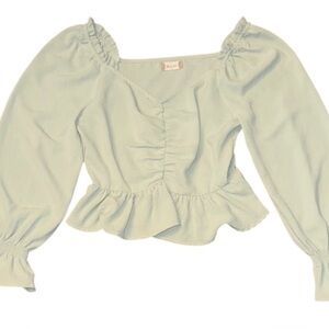 Altar'd State Cream Puff Sleeve Crop Blouse